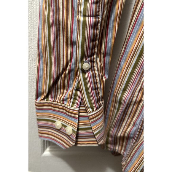 Express Shirt Womens Medium Cotton Button Up Striped Long Sleeve Blouse - Picture 2 of 5